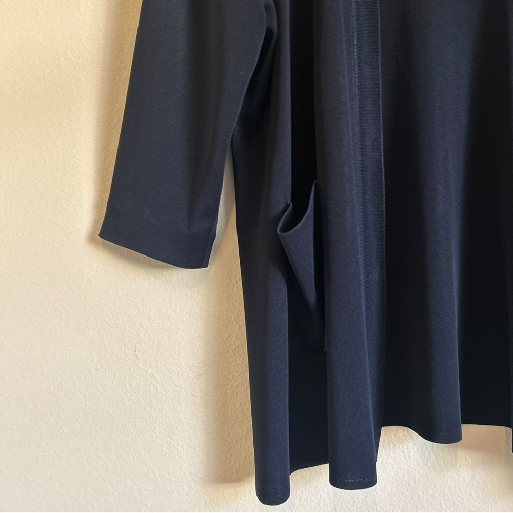 Misook Cardigan Sweater Knit Liquid Black Open Front Minimalist Plus Size 1X - Picture 6 of 14